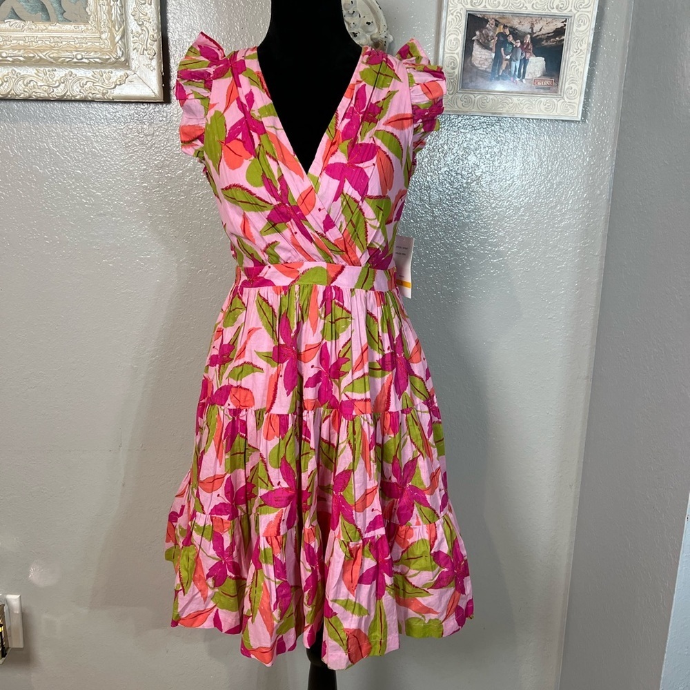 Taylor Floral Wrap Sundress in Pink & Green
